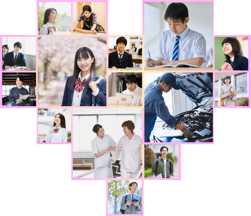 さまざまな業種で活躍する人材のコラージュ